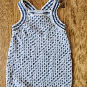 Tun Tun Blue And off White Romper Shortall- Adorable! Size 18-24 months